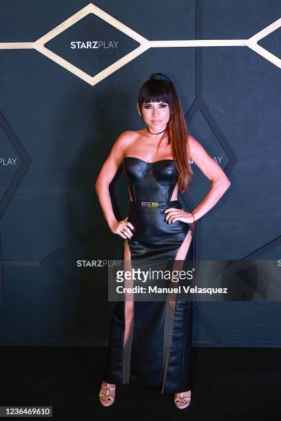 Carolina Gaitan poses at the STARZPLAY Spanish Language Original Series Cocktail red carpet on November 9, 2021 in Mexico City, Mexico.