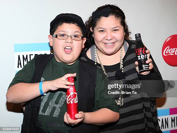 Rico Rodriguez and Raini Rodriguez attend 2010 American Music Awards pre-party charity bowl tournament at Lucky Strike Lanes at L.A. Live on November...