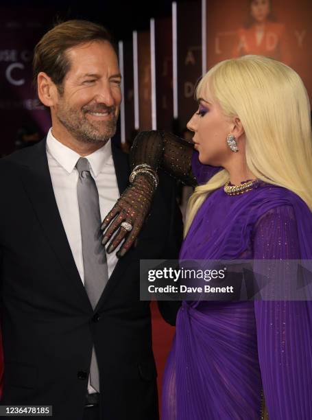 Chair Kevin Ulrich and Lady Gaga attend the UK Premiere of "House Of Gucci" at Odeon Luxe Leicester Square on November 9, 2021 in London, England.