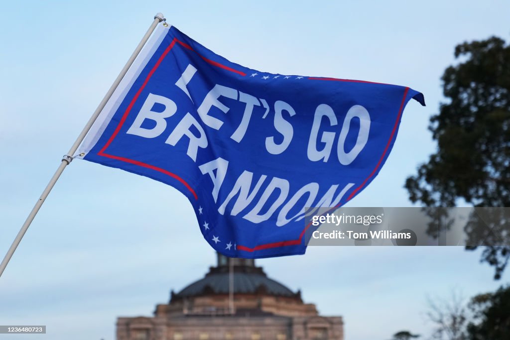 Brandon Ralph Flags Citizens from Baltimore fly a Lets Go Brandon flag on the east front ...
