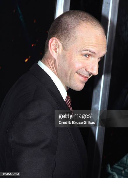Ralph Fiennes poses at the premiere of "Harry Potter and the Deathly Hallows - Part 1" at Alice Tully Hall on November 15, 2010 in New York City.
