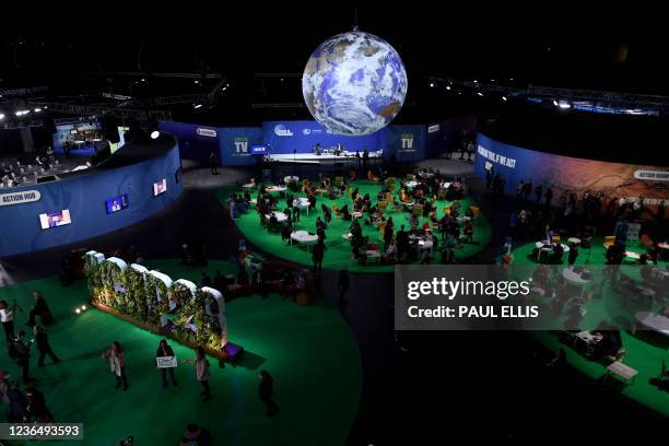 General view of the Action Hub is pictured during the COP26 UN Climate Change Conference in Glasgow on November 11, 2021. - Experts on Thursday...