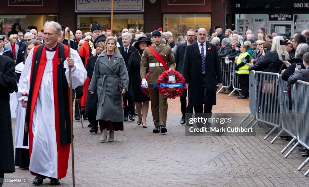 Sophie, Countess Of Wessex Attends A Memorial Service And Parade