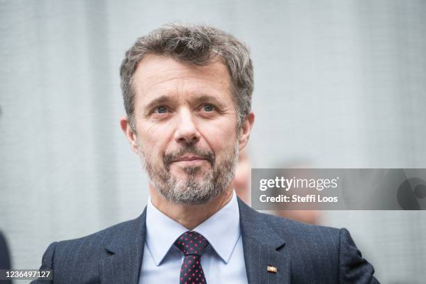 Crown Prince Frederik of Denmark during a visit to Aedes Architecture Forum on November 11, 2021 in Berlin, Germany. The Danish queen and her son are...