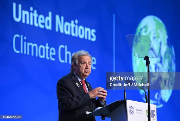 António Guterres, Secretary-General of the United Nations, speaks during the Global Climate Action High-level event: Racing For A Better World on...