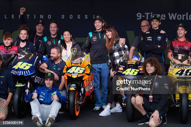 Valentino Rossi of Italy and Petronas Yamaha SRT Valentino during the farewell ceremony before the of Gran Premio Red Bull de España at at Ricardo...