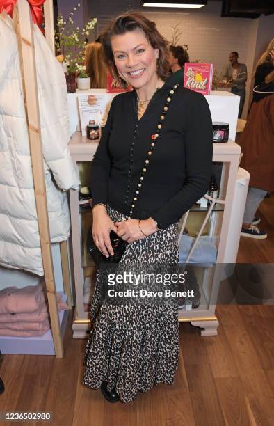 Kate Silverton attends the launch of new book "Be Kind" by Rosie Nixon and Jakki Jones at Nobody's Child, Carnaby Street, on November 11, 2021 in...