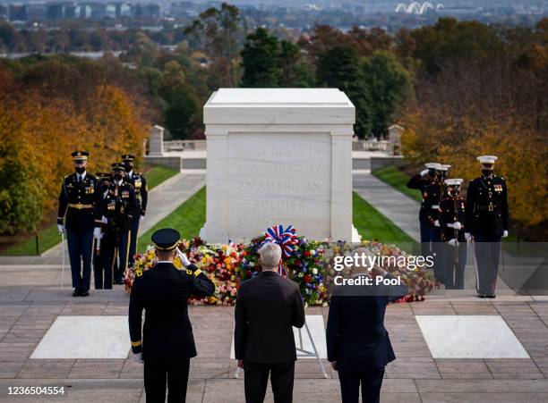 President Joe Biden, right, with Major Gen. Allan Pepin, Commanding General of Joint Task Force National Capital Region and Military District of...