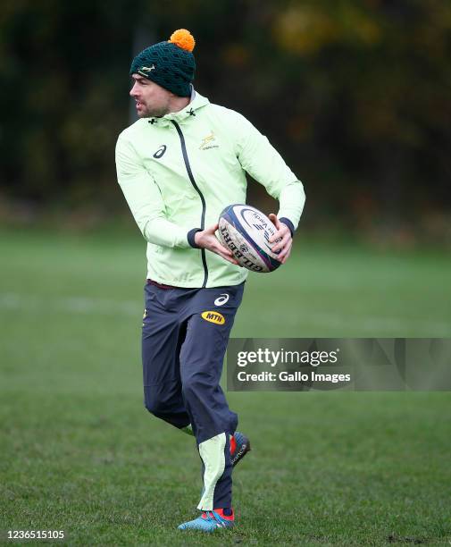 Felix Jones of South Africa during the South African national men's rugby team captain's run at Peffermill Playing Fields on November 12, 2021 in...