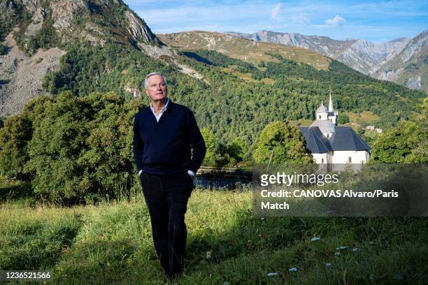 Politician Michel Barnier is photographed for Paris Match on September 12, 2021 in Saint-Martin-de-Belleville, France, France.