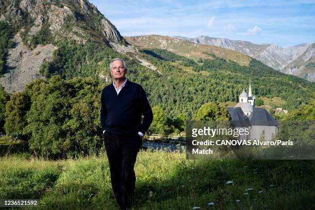 Politician Michel Barnier is photographed for Paris Match on September 12, 2021 in Saint-Martin-de-Belleville, France, France.