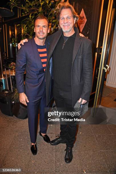 Stephan Luca and Thomas Heinze attend the "Wiesn Wiesn Gans anders" - Dinner Hosted By Cathy Hummels And Willem Tell at Restaurant Golden Phoenix at...