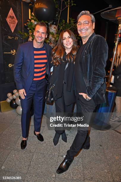 Stephan Luca, Simone Thomalla and Mousse T. Attend the "Wiesn Wiesn Gans anders" - Dinner Hosted By Cathy Hummels And Willem Tell at Restaurant...