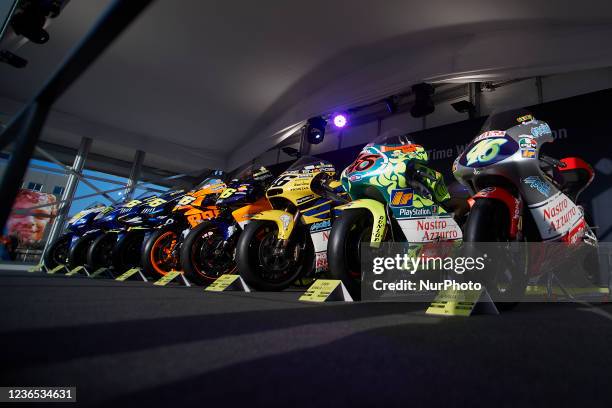 Tribute to Valentino Rossi on his final race during the qualifying of Gran Premio Red Bull de España at at Ricardo Tormo Circuit on November 13, 2021...