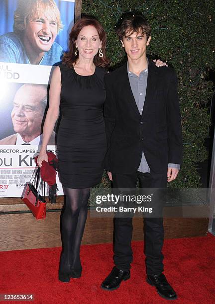 Actress Marilu Henner and her son Nicholas Morgan Lieberman arrive at the Los Angeles Premiere "How Do You Know" at Regency Village Theatre on...