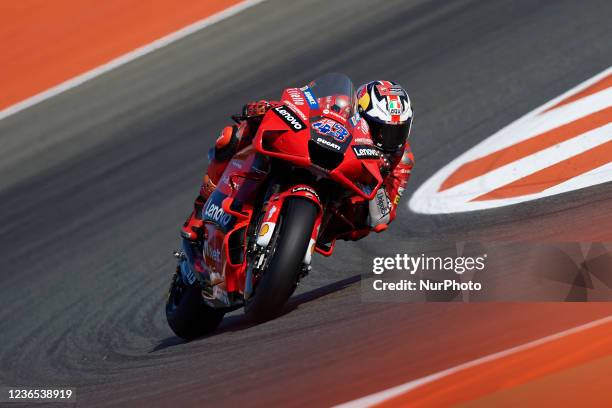 Jack Miller of Australia and Ducati Lenovo Team during the qualifying of Gran Premio Red Bull de España at at Ricardo Tormo Circuit on November 13,...