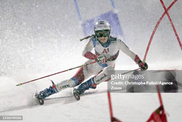 Andrea Ellenberger of Switzerland in action during the Audi FIS Alpine Ski World Cup Women's Parallel Giant Slalom on November 13, 2021 in Lech...