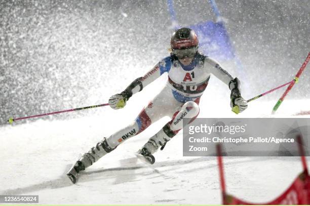 Vanessa Kasper of Switzerland in action during the Audi FIS Alpine Ski World Cup Women's Parallel Giant Slalom on November 13, 2021 in Lech Austria.