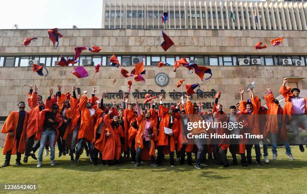 Graduates at the 52nd Convocation of the Indian Institute of Technology at the campus, on November 13, 2021 in New Delhi, India.