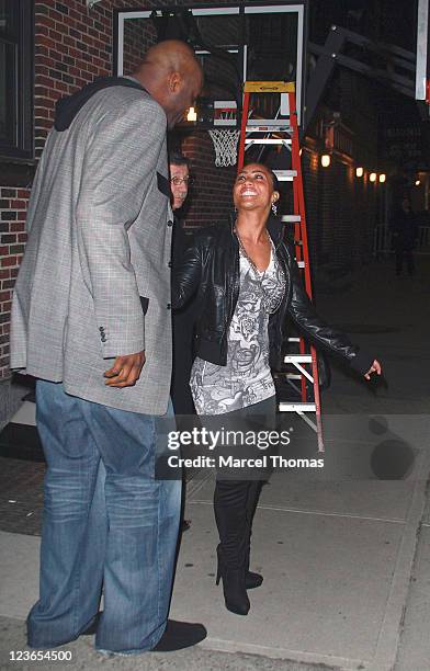 Shaquille O'Neal and Reality TV star Nicole " Hoopz" Alexander visit "Late Show With David Letterman" at the Ed Sullivan Theater on January 4, 2011...