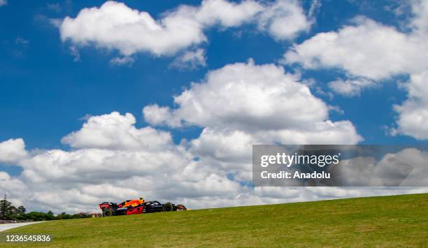 Sergio Perez of Red Bull Racing, in action during the qualifying to the Grand Prix Sao Paulo of Formula 1 2021 at Interlagos autodrome in Sao Paulo,...