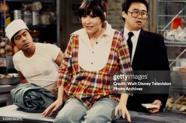 Los Angeles, CA Alberto Isaac, Diana Canova, Keone Young appearing in the ABC tv series 'I'm a Big Girl Now'.