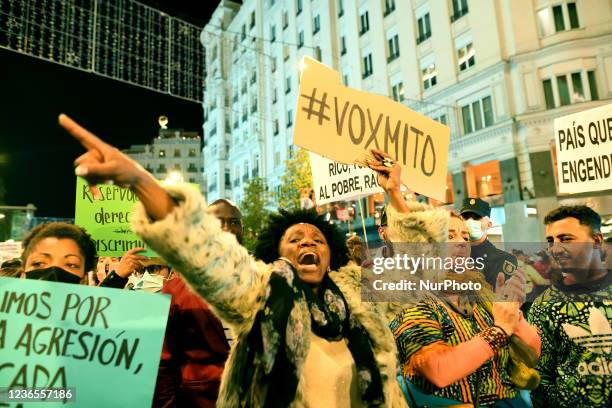 The anti-racist movement manifests itself in the face of the increase in violence and hate speech in Madrid on 13rd November, 2021.