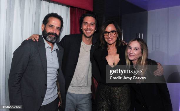Tony Shalhoub, Nat Wolff, Polly Draper and Holly Hunter attend the "Love Is Love Is Love" Premiere at Laemmle Monica Film Center on November 13, 2021...
