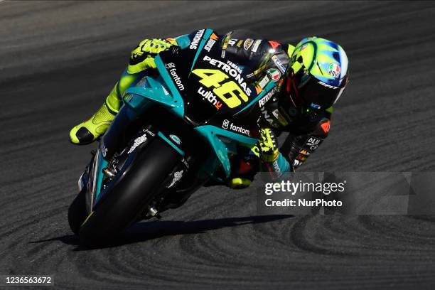 Valentino Rossi of Italy and Petronas Yamaha SRT during the race of Gran Premio Red Bull de España at at Ricardo Tormo Circuit on November 14, 2021...