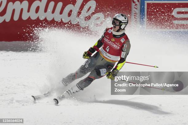 Atle Lie Mcgrath of Norway takes 3rd place during the Audi FIS Alpine Ski World Cup Men's Parallel Giant Slalom on November 14, 2021 in Lech Austria.