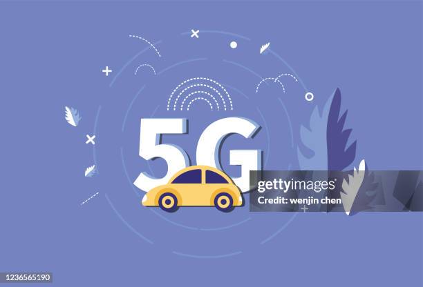 5g and car intelligence - driving school stock illustrations