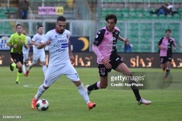 Edoardo Soleri during the Serie C match between Palermo FC and Potenza, at Renzo Barbera Stadium. Italy, Sicily, Palermo,
