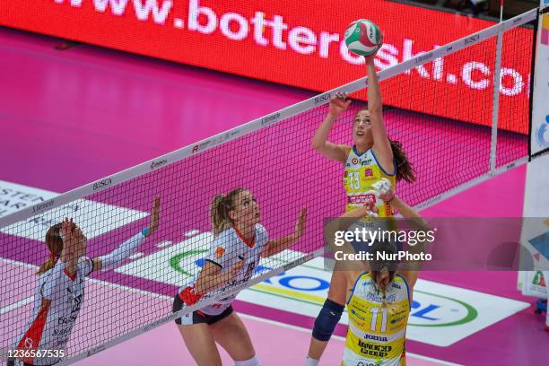 Stufi Federica &amp;#xA;, Squarcini Federica , Hristina Vuchkova &amp;#xA;, Giulia Gennari during the Volleyball Italian Serie A1 Women match Bosca...