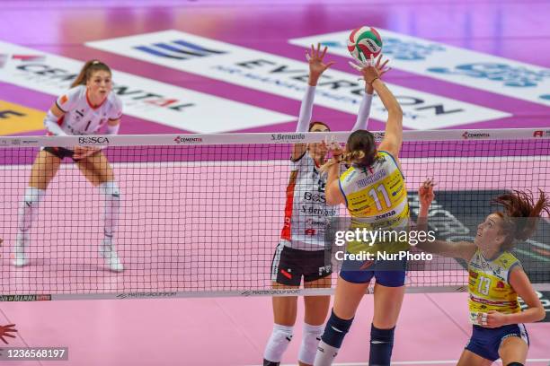 Stufi Federica &amp;#xA;, Hristina Vuchkova during the Volleyball Italian Serie A1 Women match Bosca S.Bernardo Cuneo vs Imoco Volley Conegliano on...