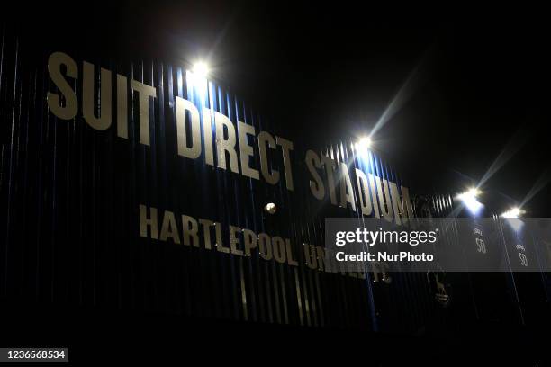 General view of the outside of the Suit Direct Stadium during the Sky Bet League 2 match between Hartlepool United and Newport County at Victoria...