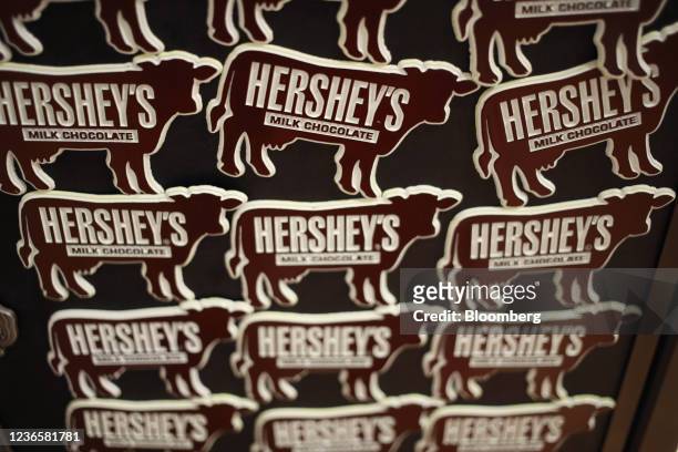 Refrigerator magnets at the Hershey Park gift shop in Hershey, Pennsylvania, U.S., on Wednesday, Nov. 10, 2021. Hershey Co. Says it has entered into...