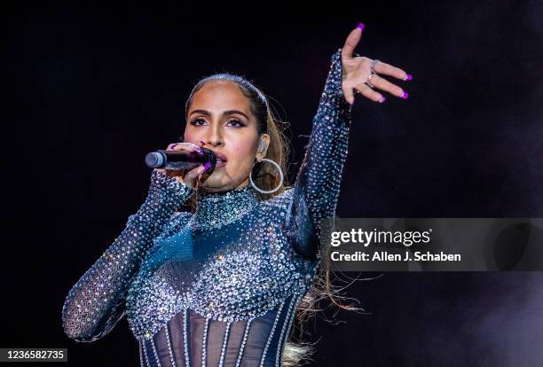 Las Vegas, CA Snoh Aalegra performs on the final day of the three-day Day N Vegas hip-hop music festival at the Las Vegas Festival Grounds in Las...