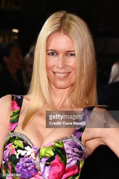 Claudia Schiffer attends the UK Premiere of "Silent Night" at the Everyman Broadgate on November 15, 2021 in London, England.
