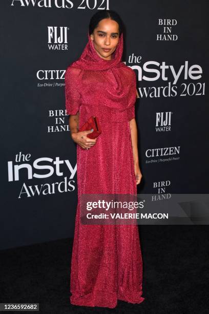 Actress Zoe Kravitz arrives for the sixth annual Instyle Awards at The Getty Center in Los Angeles, November 15, 2021.