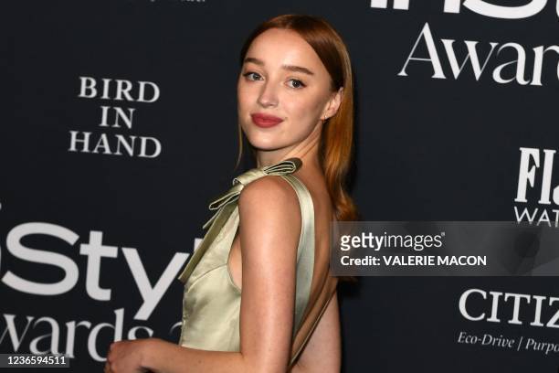 Actress Phoebe Dynevor arrives for the sixth annual Instyle Awards at The Getty Center in Los Angeles, November 15, 2021.