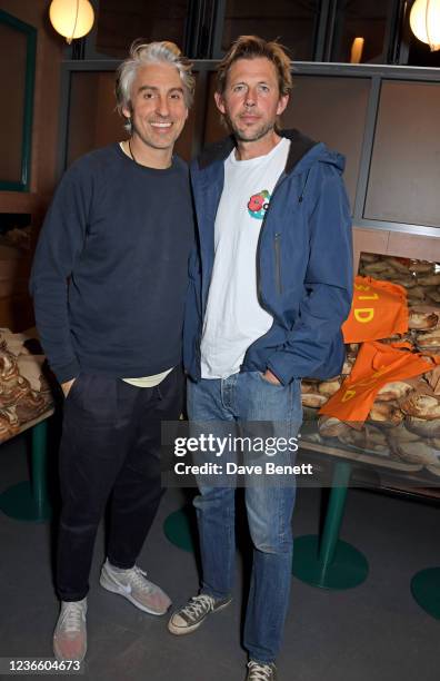 Wildfarmed Co-Founders George Lamb and Andy Cato attend a special screening of "A Story About Bread" hosted by Wildfarmed at The Everyman King's...