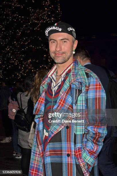 Charles Jeffrey attends the opening party of Skate at Somerset House with Moët & Chandon at Somerset House on November 16, 2021 in London, England.