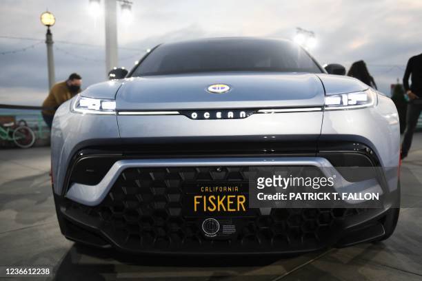 The Fisker Ocean electric vehicle is unveiled at the Manhattan Beach Pier ahead of the Los Angeles Auto Show and AutoMobilityLA on November 16, 2021...