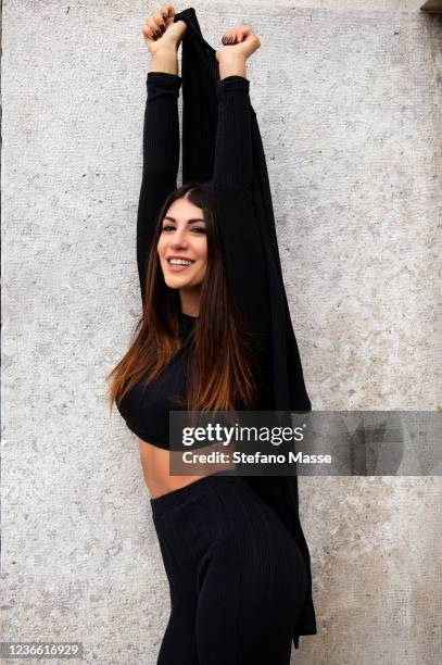 Actor and Influencer Ester Giordano is photographed on November 11, 2021 in Milan, Italy.