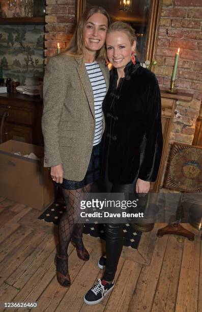 Yasmin Le Bon and Sofia Blunt attend an intimate dinner hosted by Sofia Blunt to launch the Loci vegan sneaker in aid of Blue Marine Foundation on...