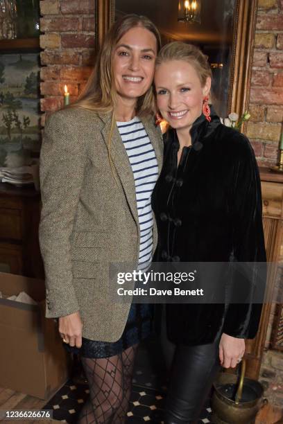 Yasmin Le Bon and Sofia Blunt attend an intimate dinner hosted by Sofia Blunt to launch the Loci vegan sneaker in aid of Blue Marine Foundation on...