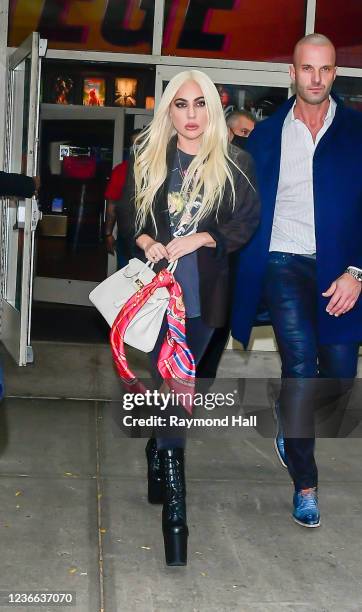 Lady Gaga is seen on AMC 34street in midtown on November 17, 2021 in New York City.