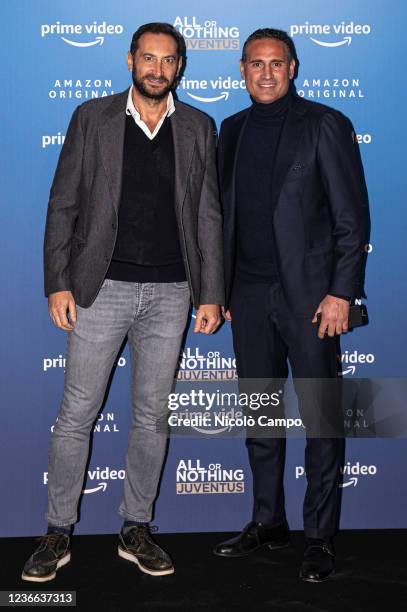 Mark Iuliano and Nicola Amoruso pose during the photocall for the new Amazon Prime Video show 'All or Nothing: Juventus' premiere.