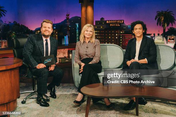 The Late Late Show with James Corden airing Wednesday, November 17 with guests Kirsten Dunst and John Cho.