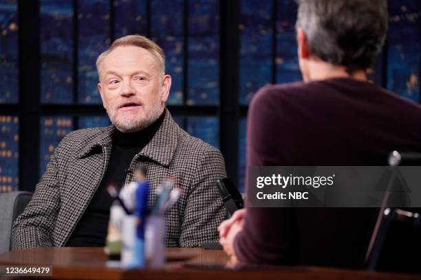 Episode 1225 -- Pictured: Actor Jared Harris during an interview with host Seth Meyers on November 18, 2021 --